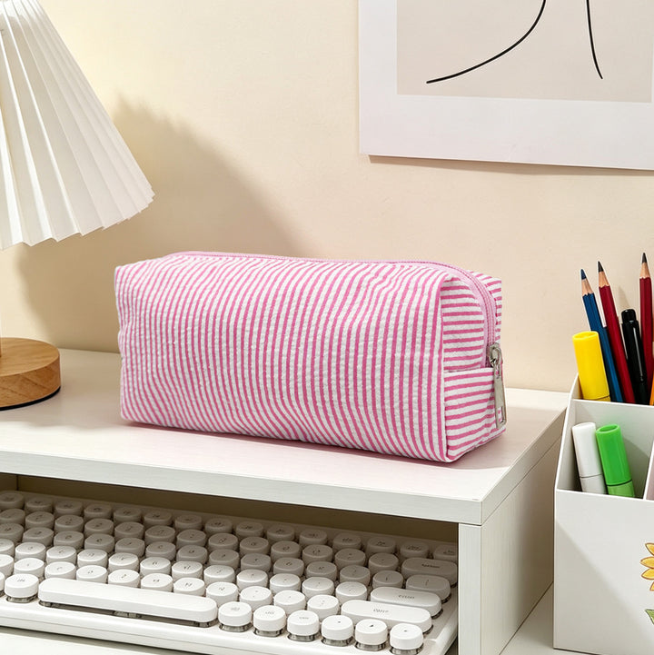 Striped Zippered Pencil Case Bag Stornfield