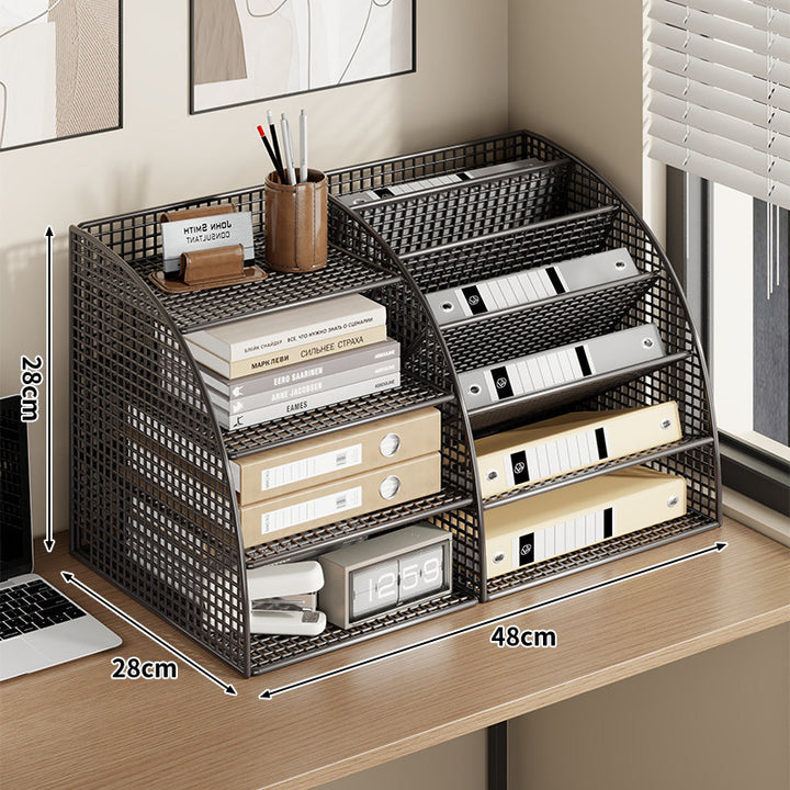 Multi-Tier Metal Mesh Desktop File and Stationery Organizer