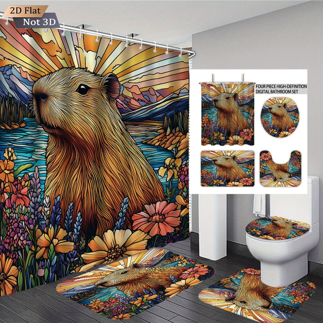 Cute Bear-Themed Four-Piece Bathroom Set Stornfield