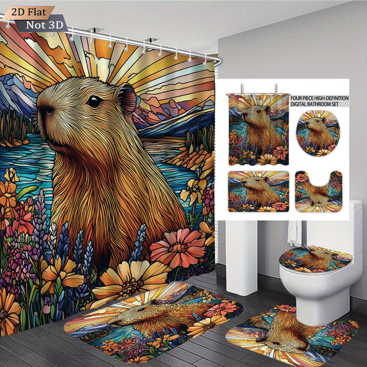 Cute Bear-Themed Four-Piece Bathroom Set Stornfield