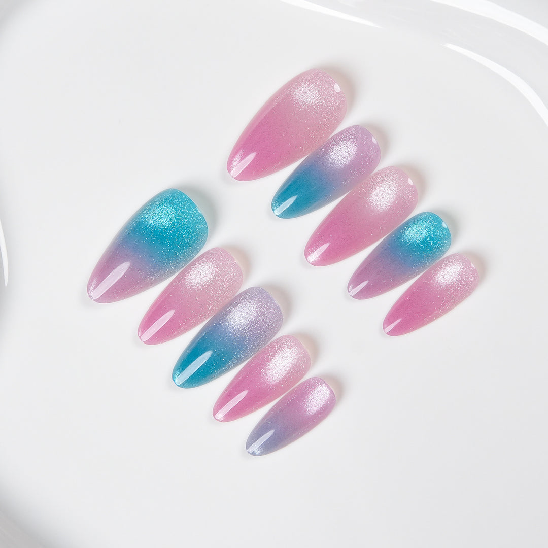 Glossy Ombre Press-On Nail Set