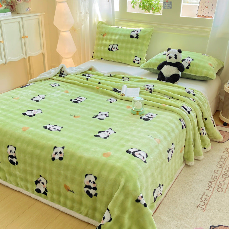 Soft Plush Heart Print Blanket