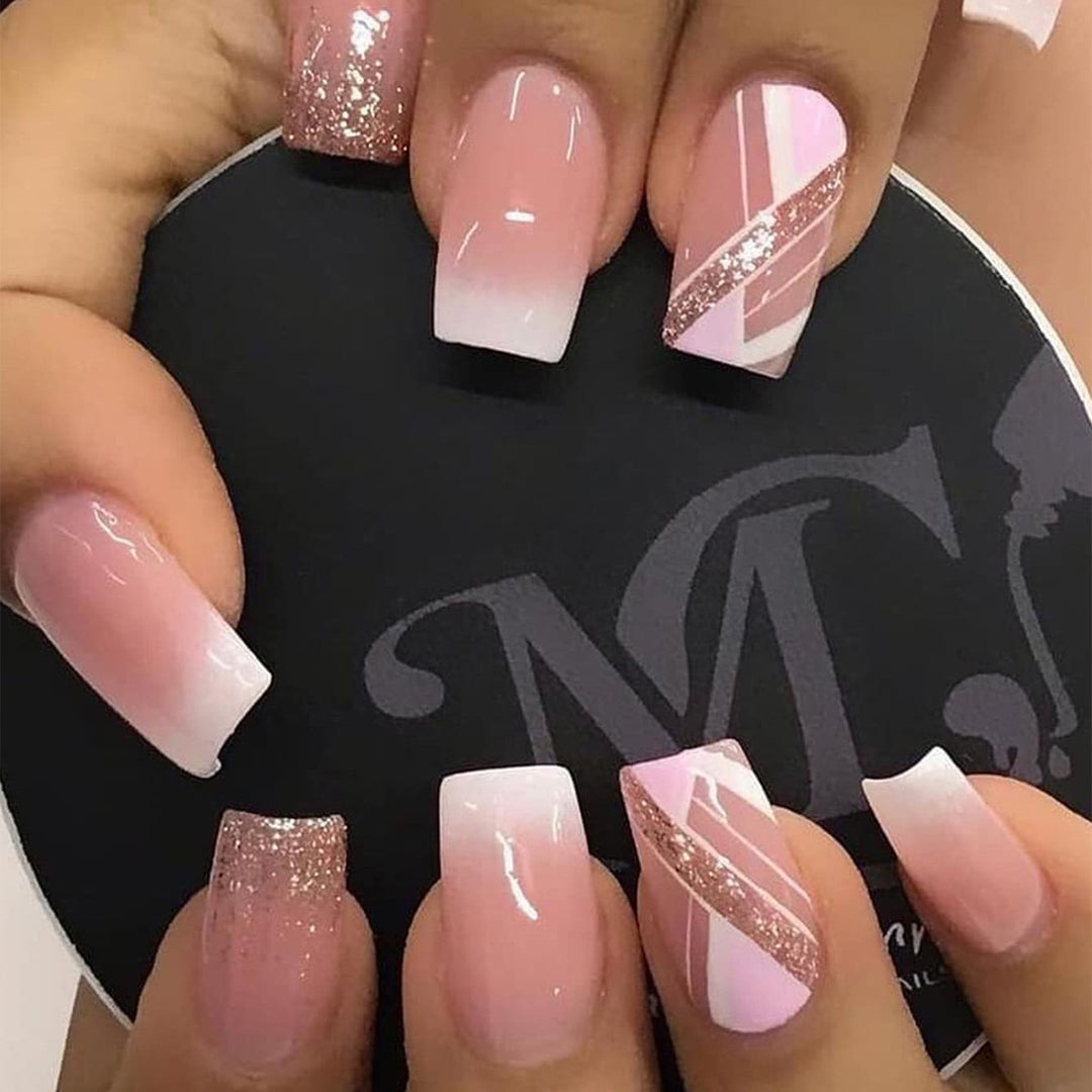 Elegant Glossy Press-On Nail Design Set Stornfield