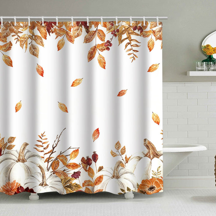 Artistic Pumpkin Print Shower Curtain Stornfield