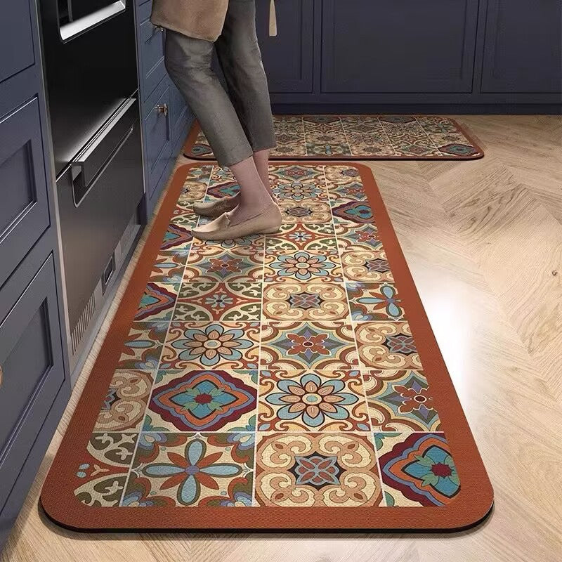 Vintage-Inspired Comfort Kitchen Runner Mat