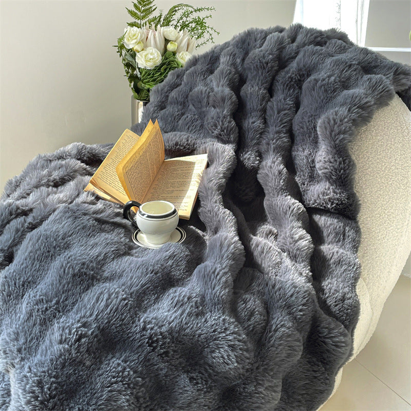 Plush Faux Fur Throw Blanket