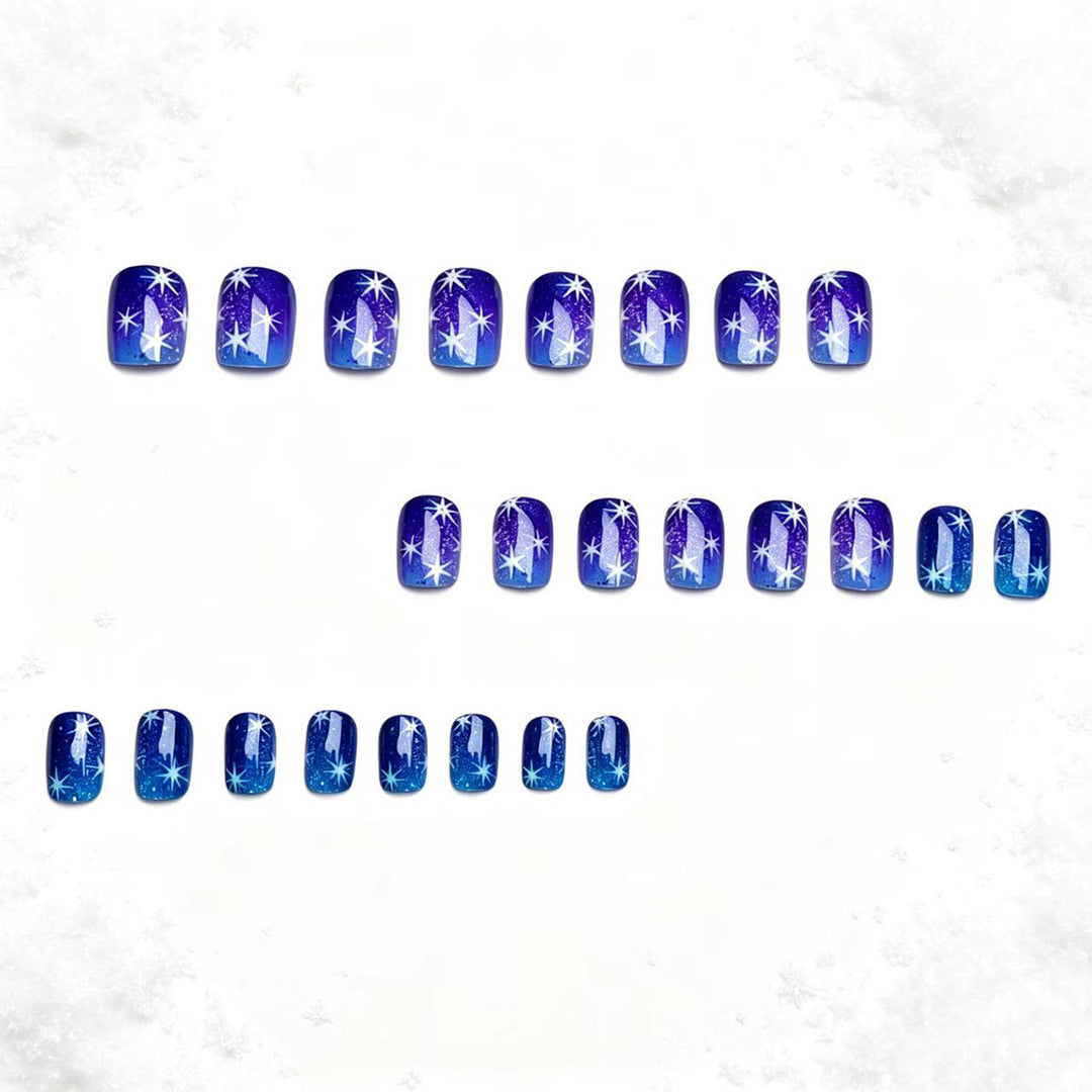 Artificial nails with sparkling star pattern Stornfield