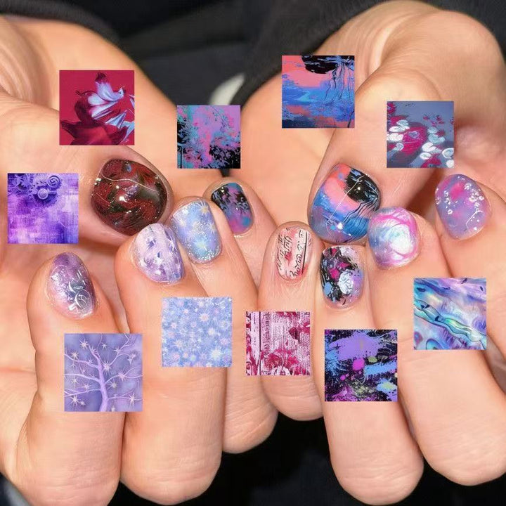 Artistic Cat-Themed Press-On Nail Art Set Stornfield