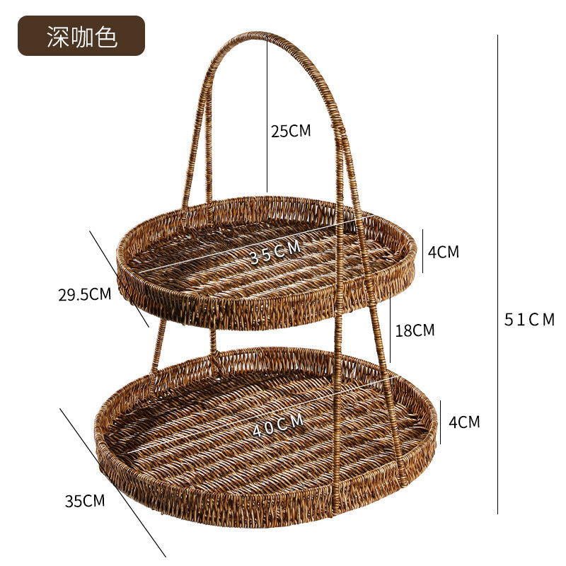 Two-Tiered Woven Storage Display Stand Stornfield