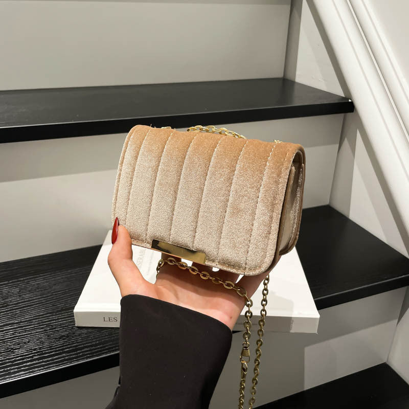 Elegant Quilted Velvet Crossbody Bag Stornfield