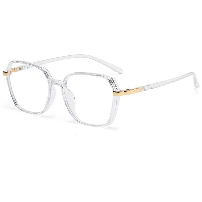 Ladies fashionable square reading glasses with golden accents Stornfield