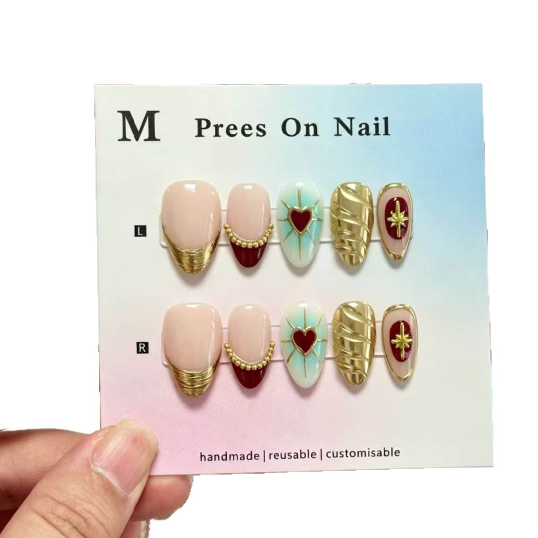 Decorative Handmade Press-On Nail Art Set