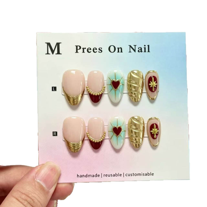 Decorative Handmade Press-On Nail Art Set