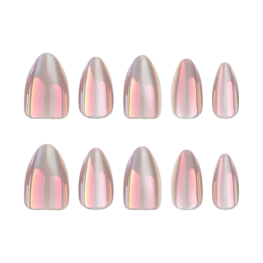 Elegant Artistic Stiletto Nails with Shimmering Gradient Stornfield