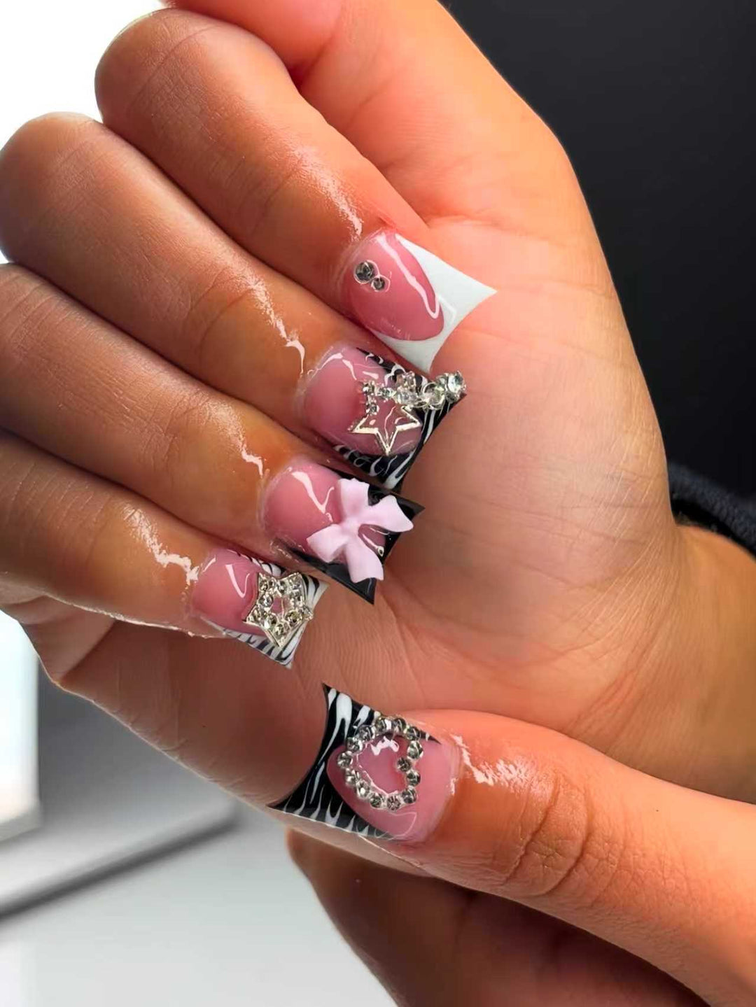 Artistic 3D Embellished Press-On Nail Extensions Stornfield