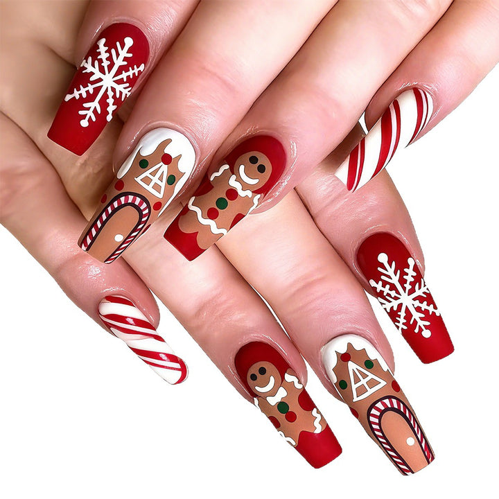 Festive artificial nails with Christmas design Stornfield