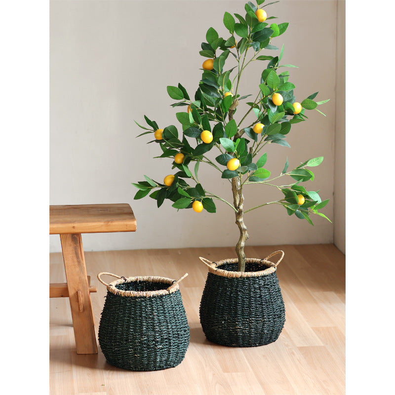 Handcrafted storage basket with natural details Stornfield