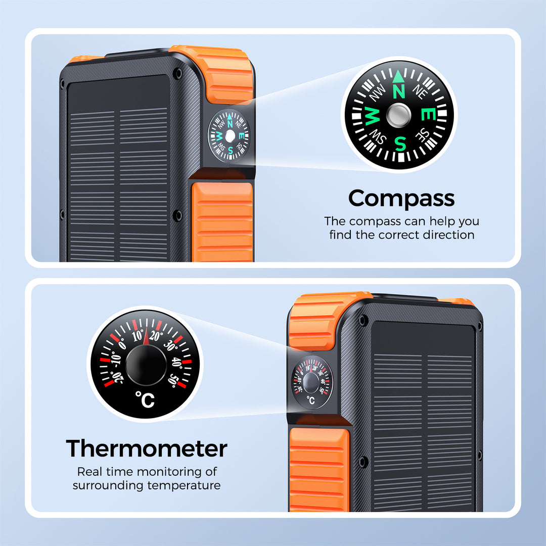 High-performance solar power bank with multifunctional connections and LED display Stornfield