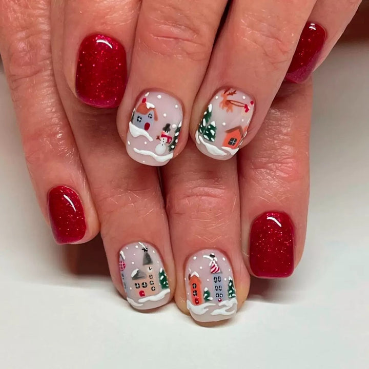Art nail set with winter motif designs Stornfield