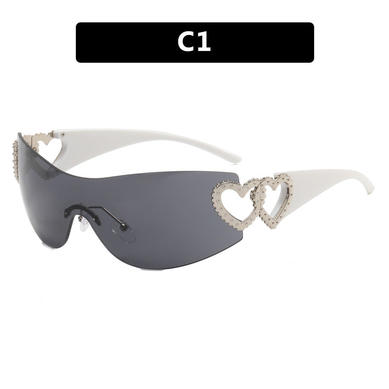 Ladies Fashion Sunglasses with Heart Applications Stornfield