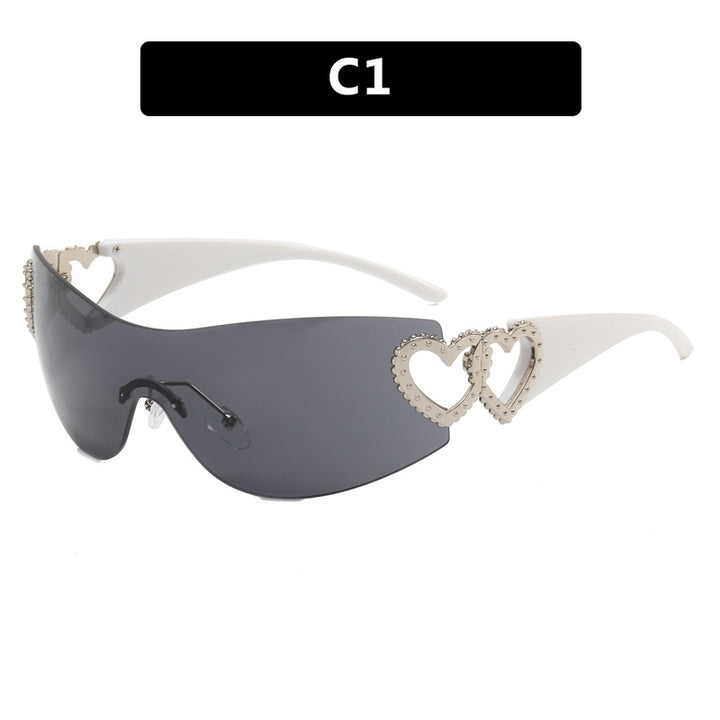 Ladies Fashion Sunglasses with Heart Applications Stornfield