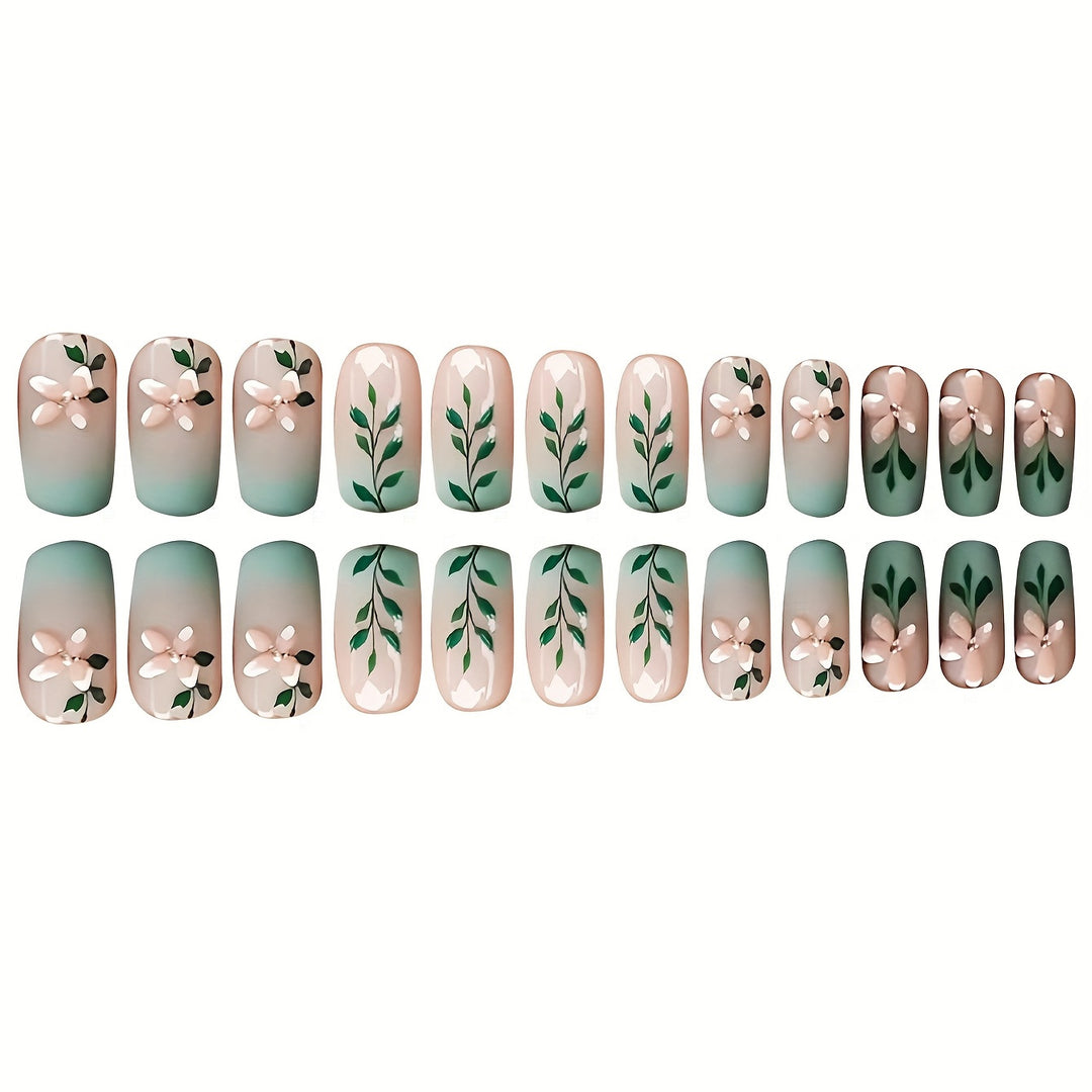 Floral Design Press-On Nail Set Stornfield