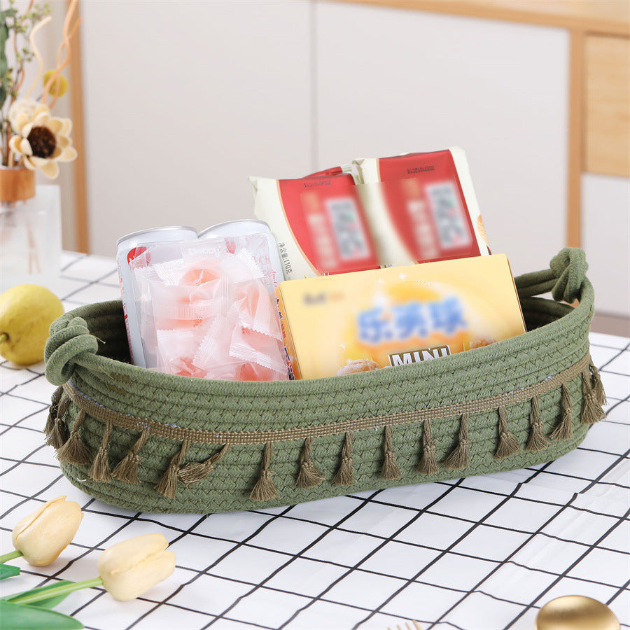 Women Decorative Storage Basket with Fringe Decoration Stornfield