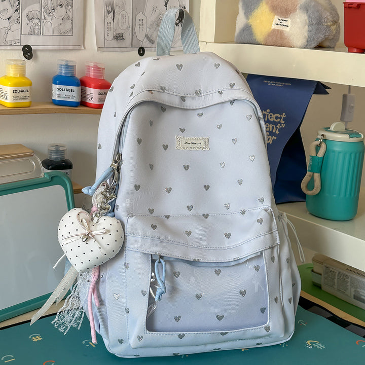 Heart-Print Stylish Backpack Stornfield