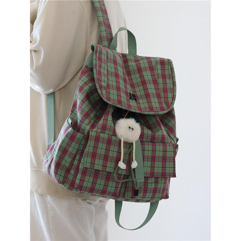 Stylish Checked Pattern Backpack