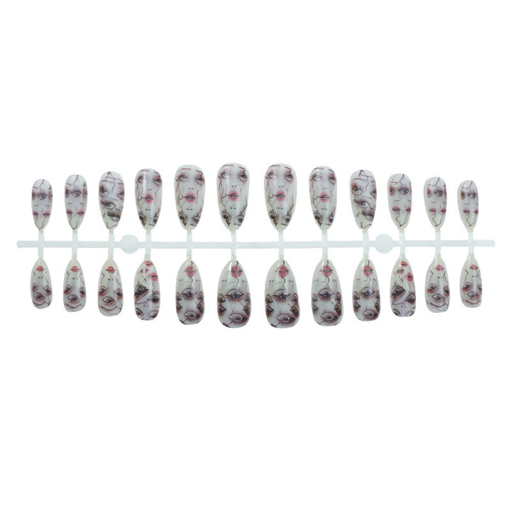 Artificial nail set with unique facial designs Stornfield