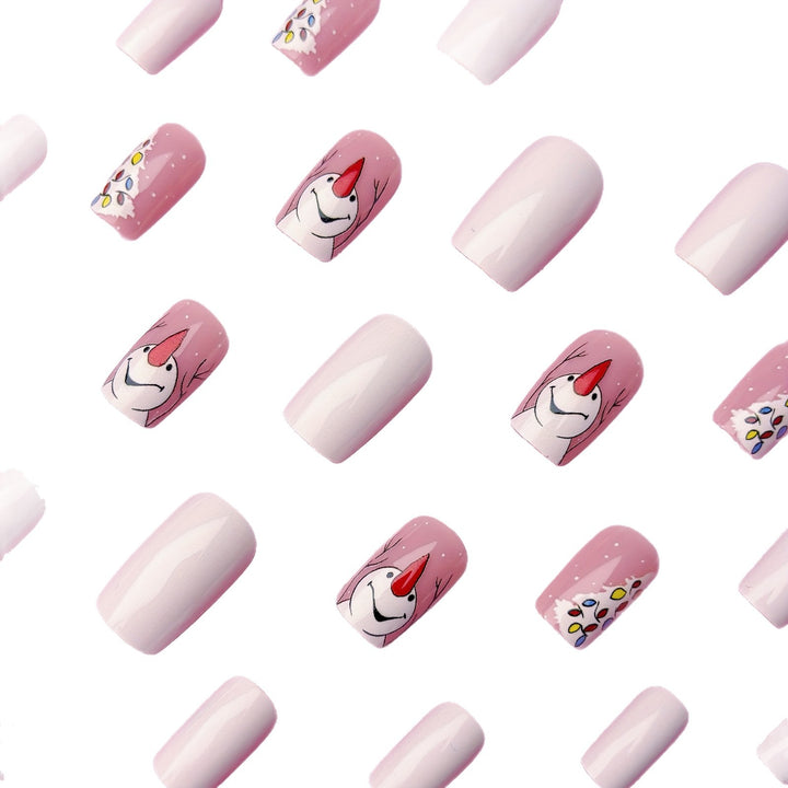 Artificial nails with Playful Festive Snowman Design Stornfield