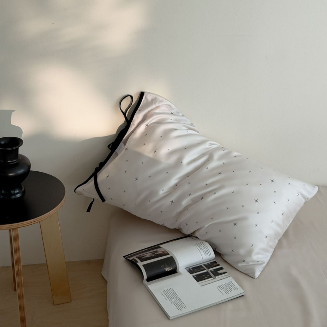Cooling Satin-Feel Microfiber Duvet Cover Set with Hidden Closure and Corner Ties