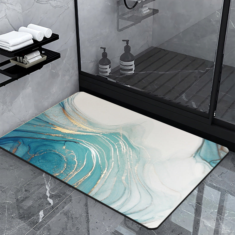 Luxury Marble-Effect Bath Mat Stornfield