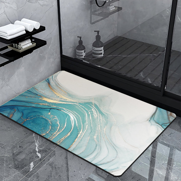 Luxury Marble-Effect Bath Mat Stornfield