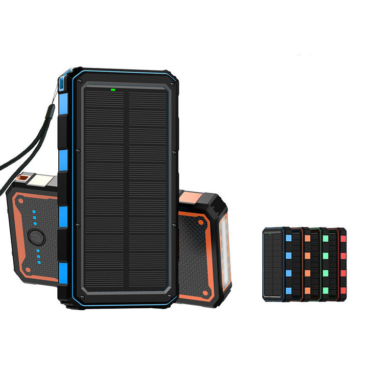Solar-powered high-performance power bank with robust housing Stornfield
