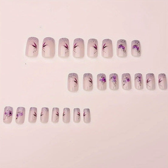 Elegant Floral Design Acrylic Nail Art Enhancements Stornfield