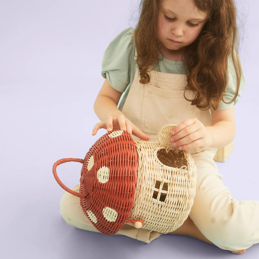 Fun Mushroom-Shaped Woven Storage Basket Stornfield