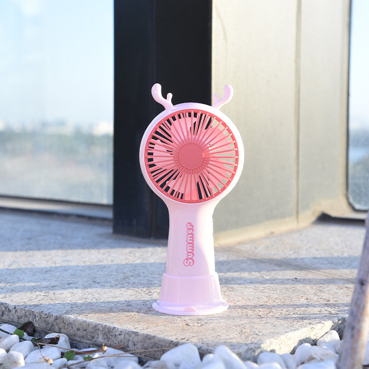 Portable Deer-Themed Handheld Cooling Fan Stornfield
