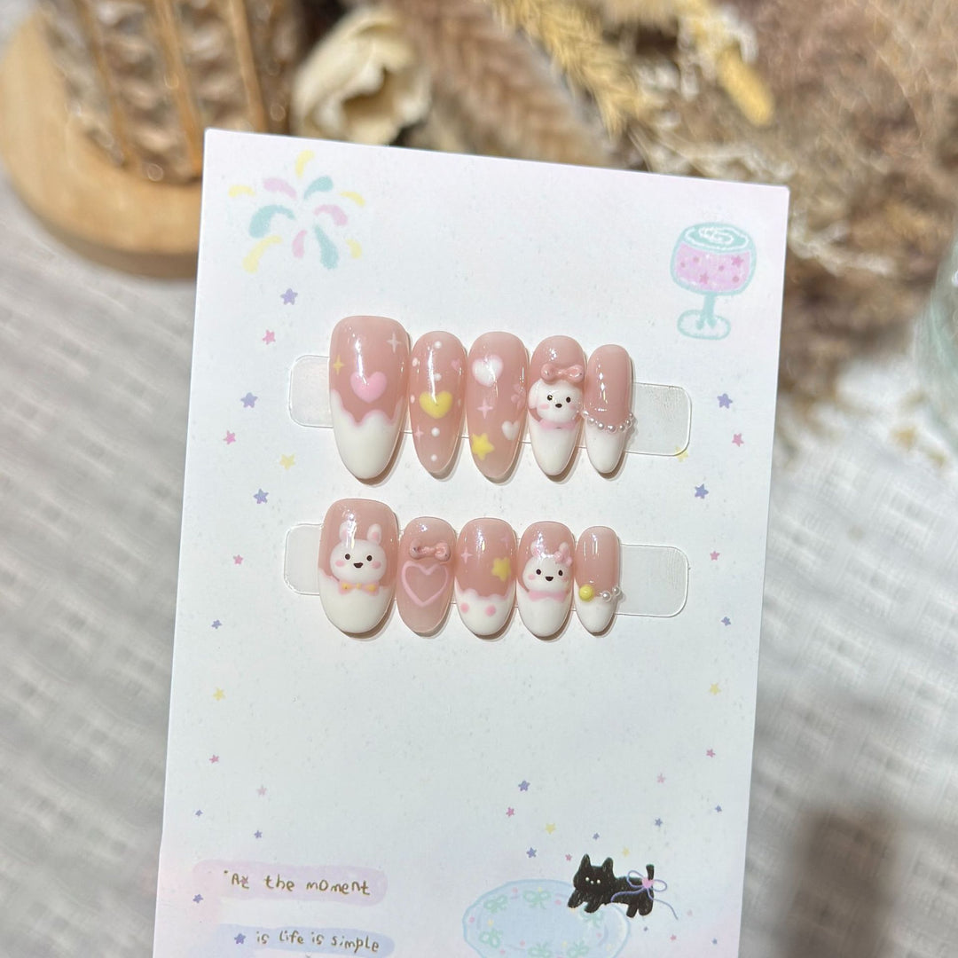 Playful Cartoon Character Nail Art Set Stornfield