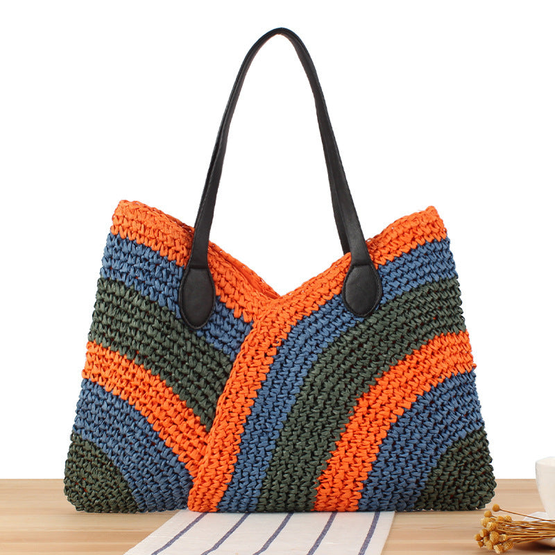 Fashionable Braided Tote Bag with Unique Wave Pattern Stornfield