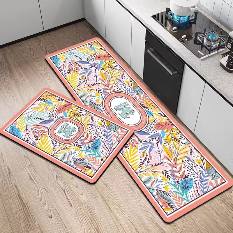 Artistic Floral Kitchen Mat Set