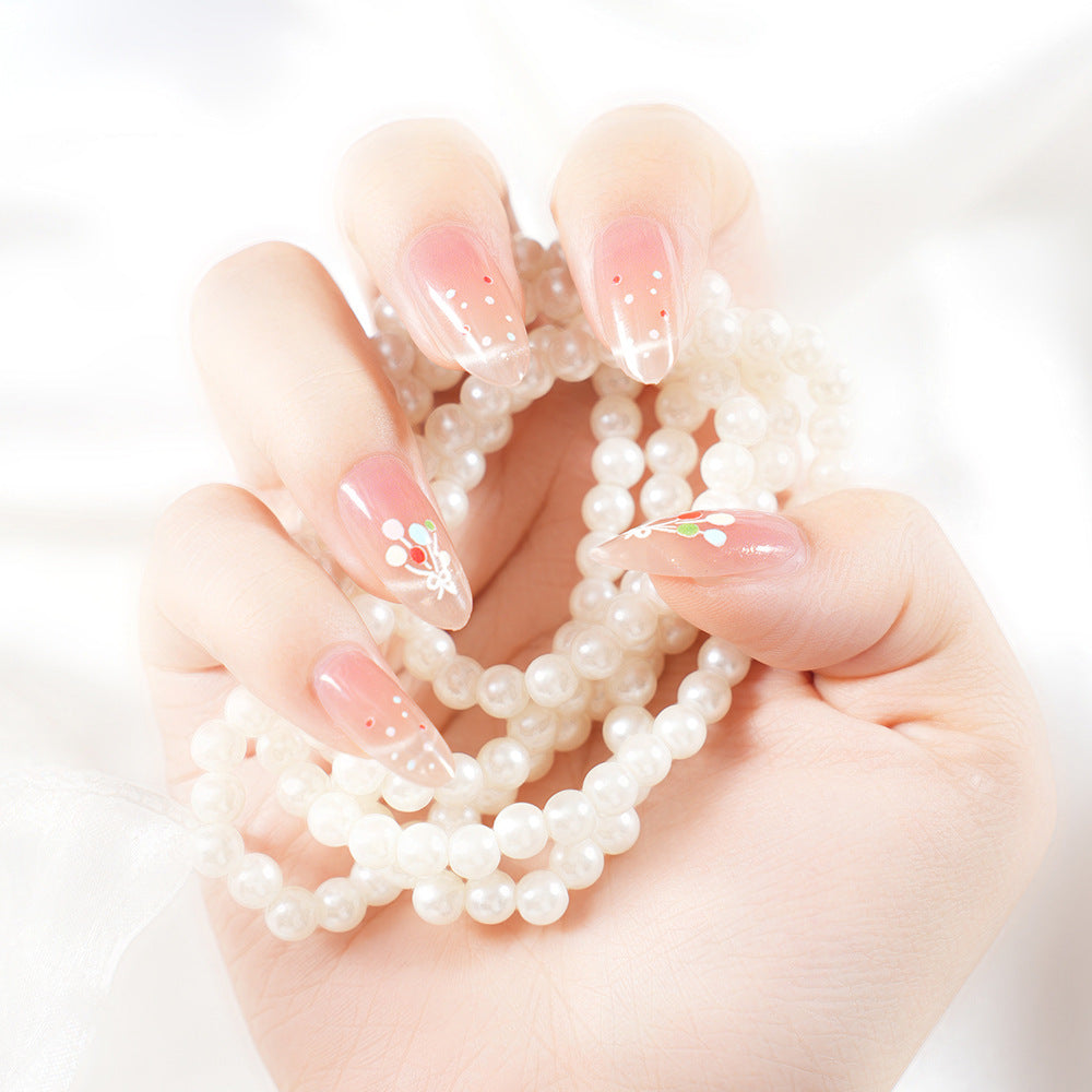 Elegant Floral Tip Press-On Nails Stornfield
