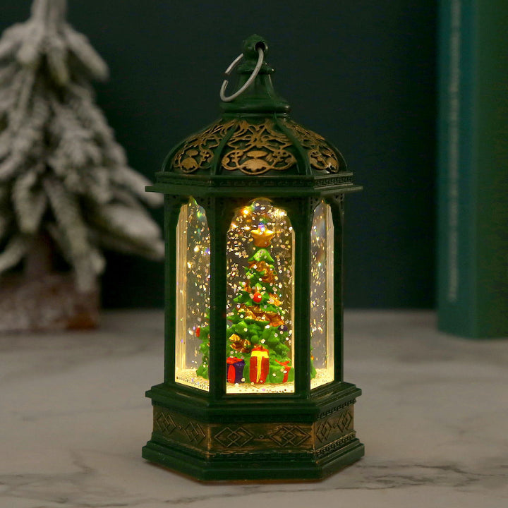 Nostalgic Christmas lantern with moving Santa Claus Stornfield