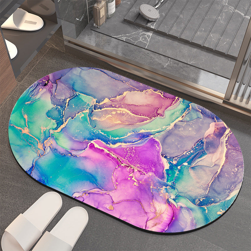 Luxurious Abstract Marble Bath Mat Stornfield