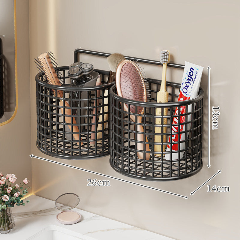 Ventilated Plastic Hanging Wall Storage Basket for Bathroom Vanity