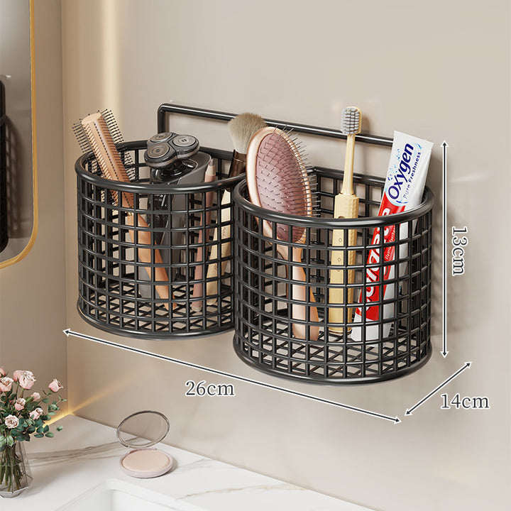 Ventilated Plastic Hanging Wall Storage Basket for Bathroom Vanity