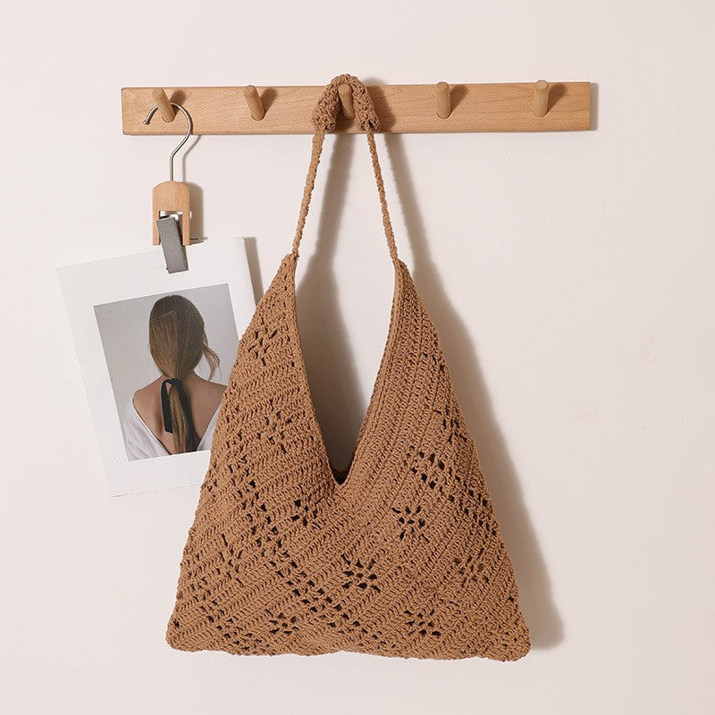 Hand-knotted Tote Bag in V-Design Stornfield