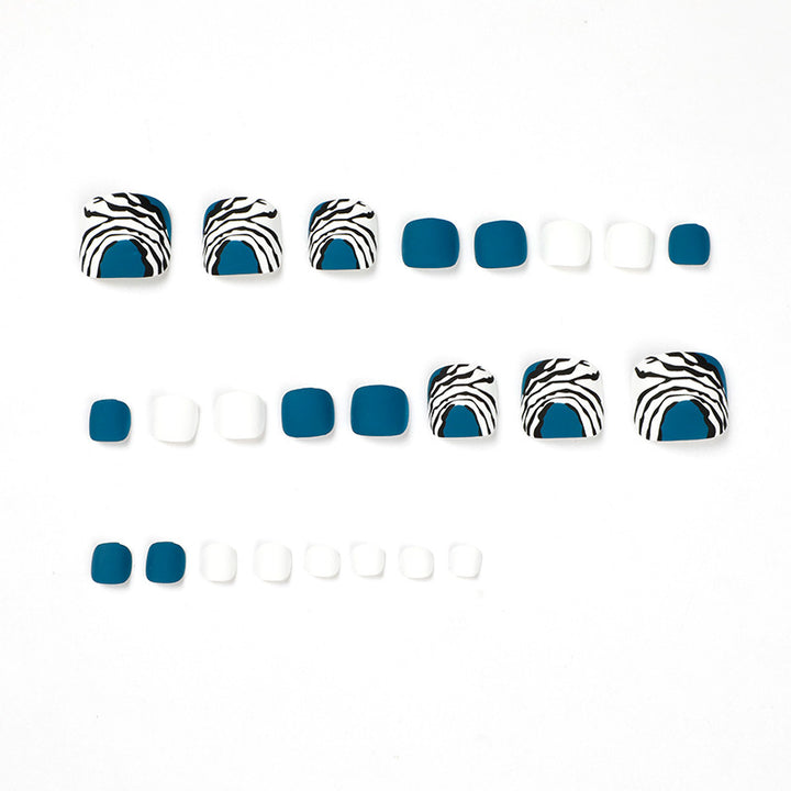 Artful toenail design in modern zebra pattern Stornfield