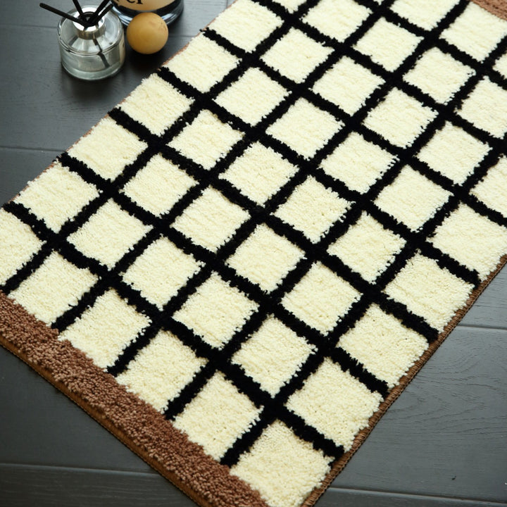 Soft Textured Checkered Area Rug