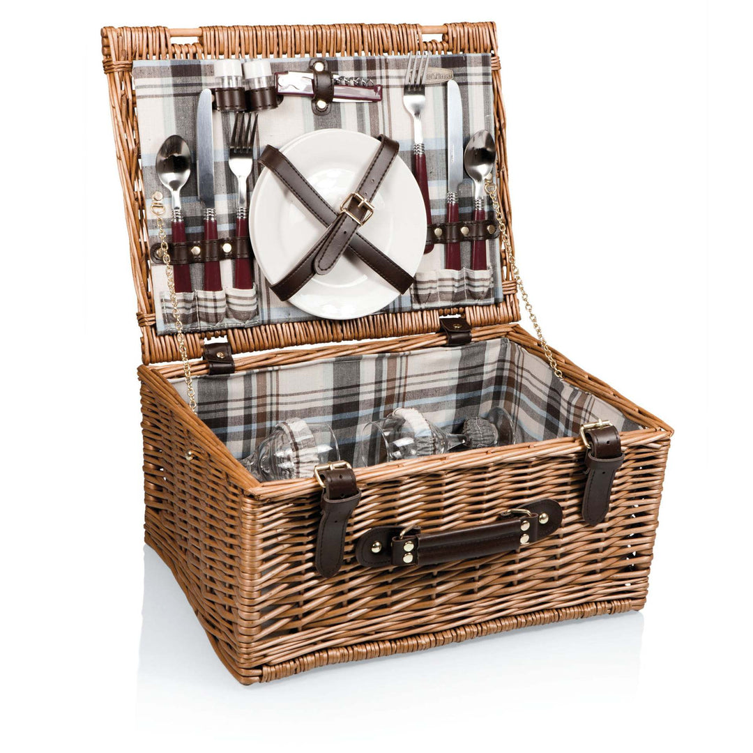 Ladies High-Quality Picnic Basket with Integrated Dish Set and Insulated Inner Pocket Stornfield